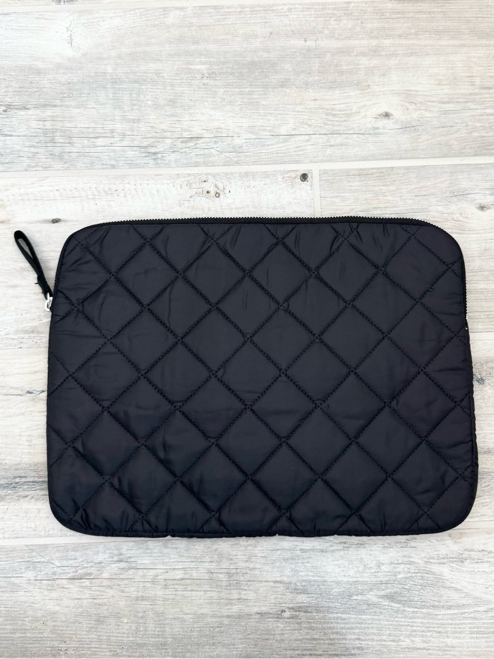 H&M Black Quilted Zipper Laptop Pouch